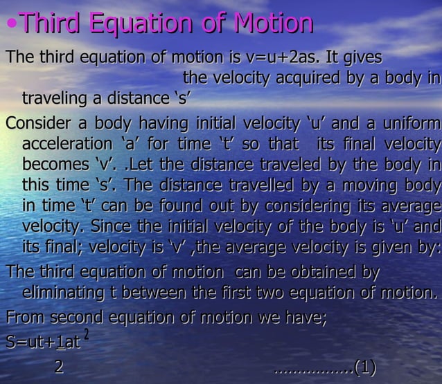 3 equation of motion