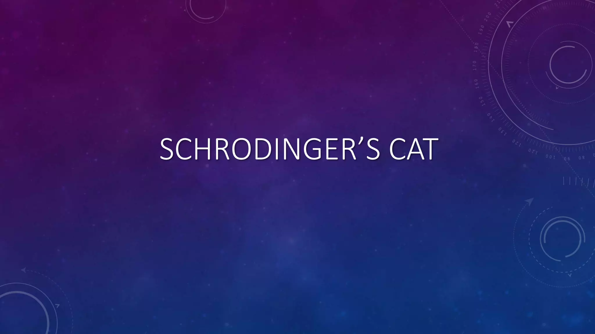 SCHRODINGER’S CAT
 
