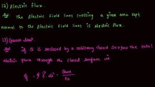 physics electrostatics question and answers