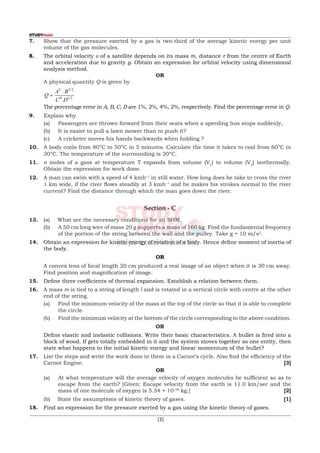 Physics Sample Paper Class 11 - Studymate | PDF