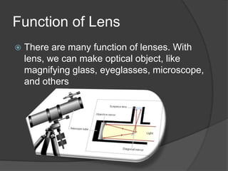 The Image (Part 1)This is some examples of images that are formed by a convex lensBy using particular ray of convex lens, we can get...Images beyond P2 ...(Room III)P1F2F1P2Real Image