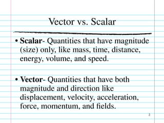 Physics Vectors Slides for High School Chmistry | PDF