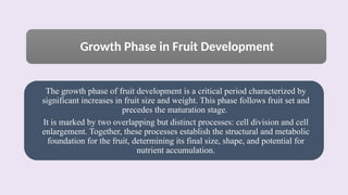 Fruit Development Presentation Physiological and biochemical changes during fruit development (Deeba ...