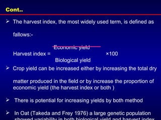 define harvest index