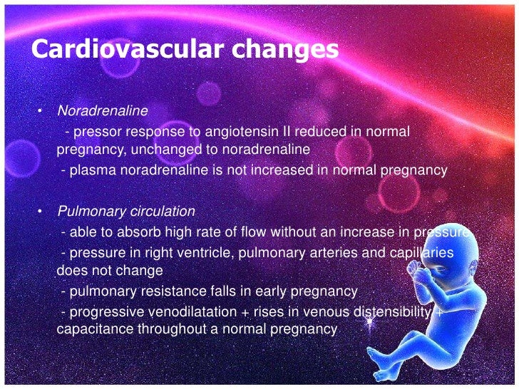 Physiological changes during pregnancy