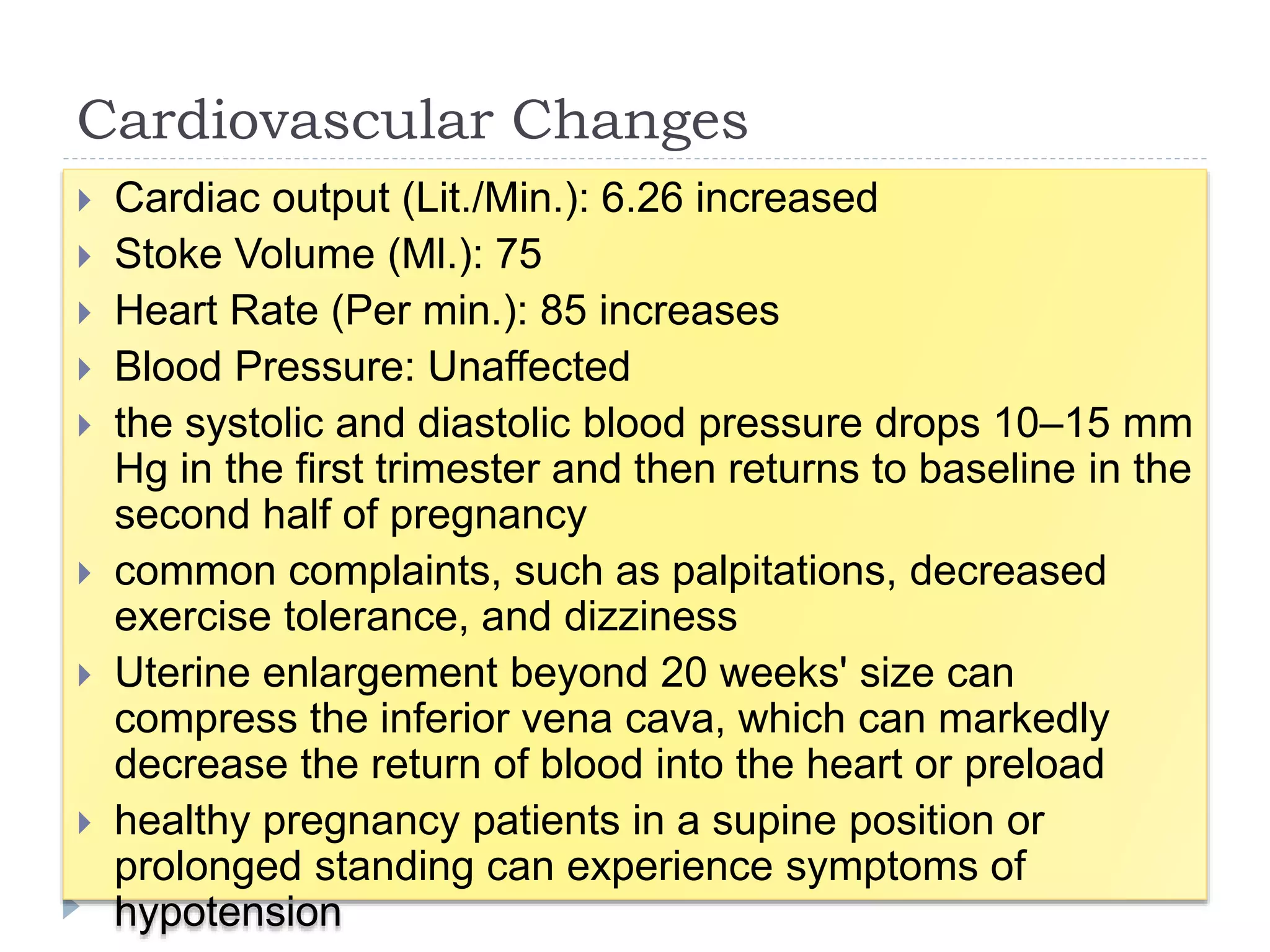 Physiological changes during pregnancy | PPTX