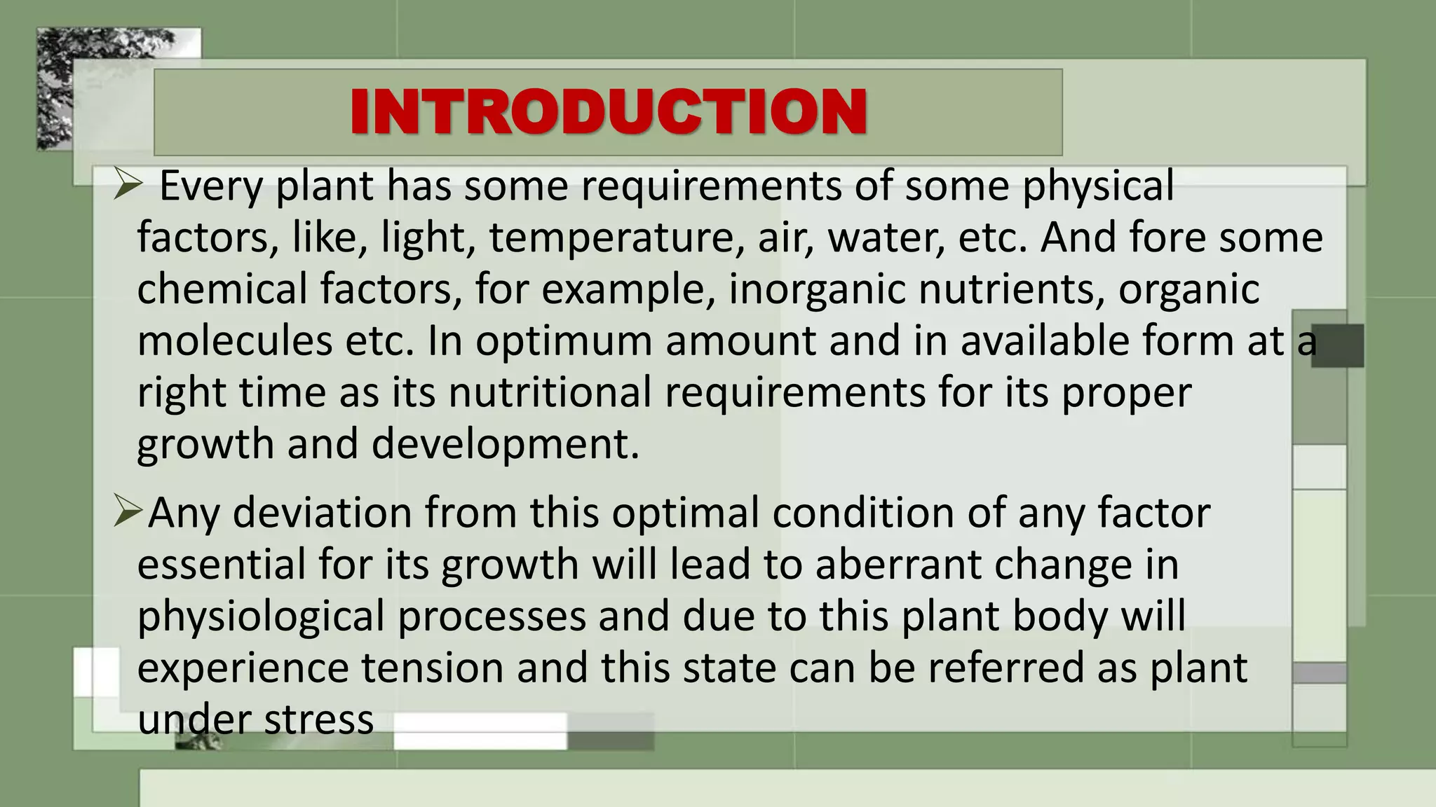 Physiological response of plants to stresses | PPTX
