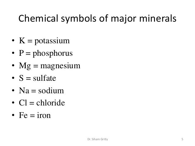 major minerals