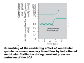 Unmasking of the restricting effect of ventricular
systole on mean coronary blood flow by induction of
ventricular fibrillation during constant pressure
perfusion of the LCA
 
