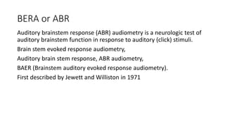 Brainstem Function Test Physiology of Hearing | PPTX