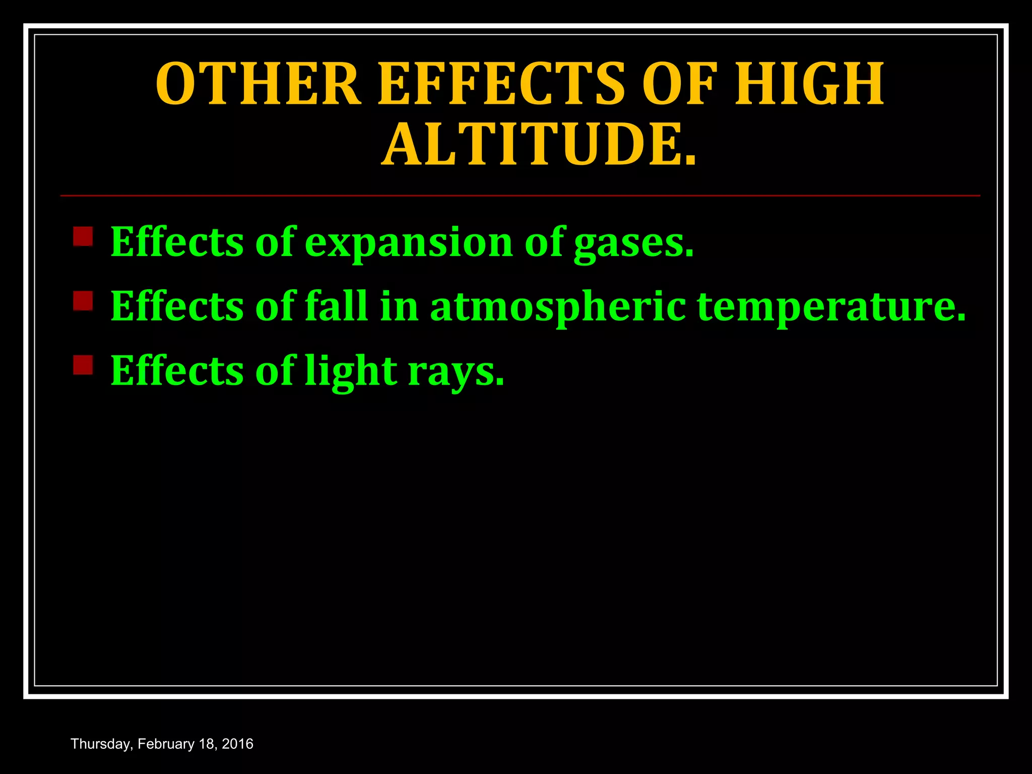 Physiology of high altitude & high pressure | PPT