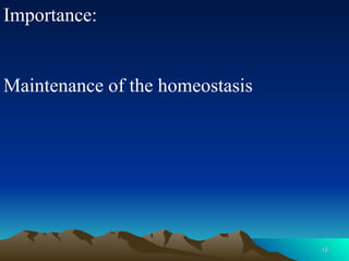19
19
Importance:
Maintenance of the homeostasis
 