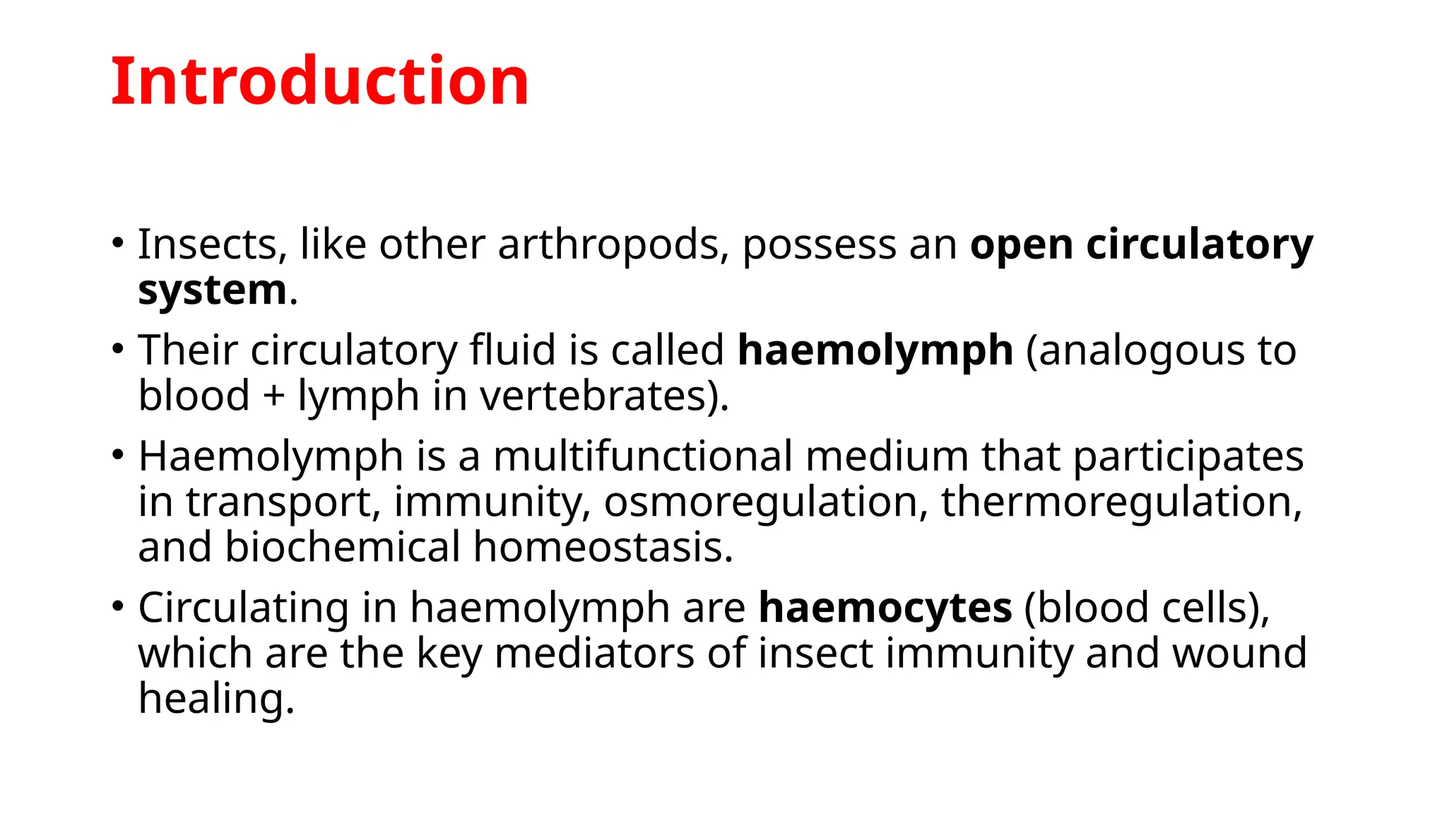 Physiology and Biochemistry of Haemolymph, Haemocytes and their ...