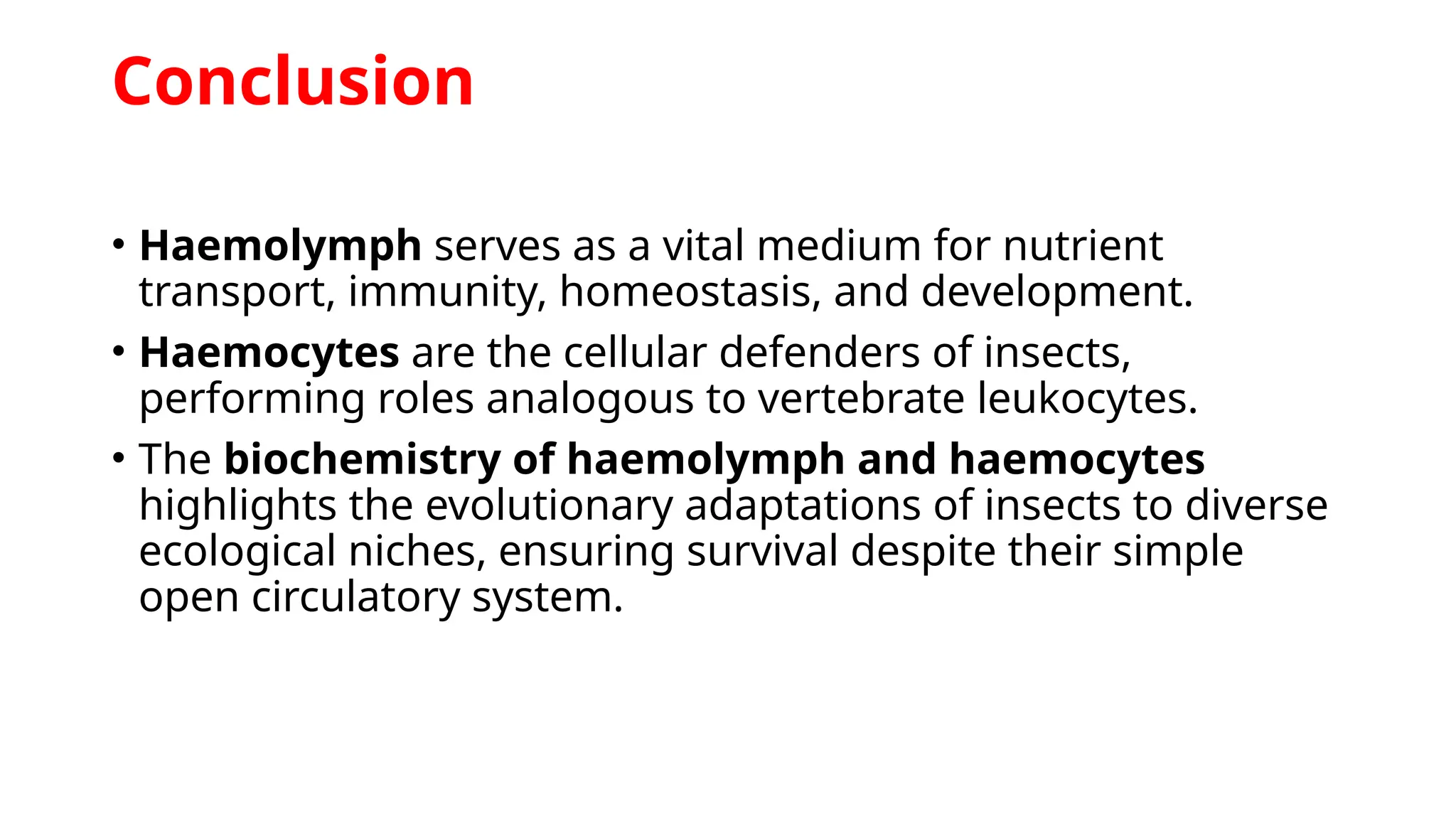 Physiology and Biochemistry of Haemolymph, Haemocytes and their ...