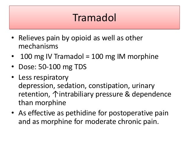 Onset Of Action Of Iv Tramadol