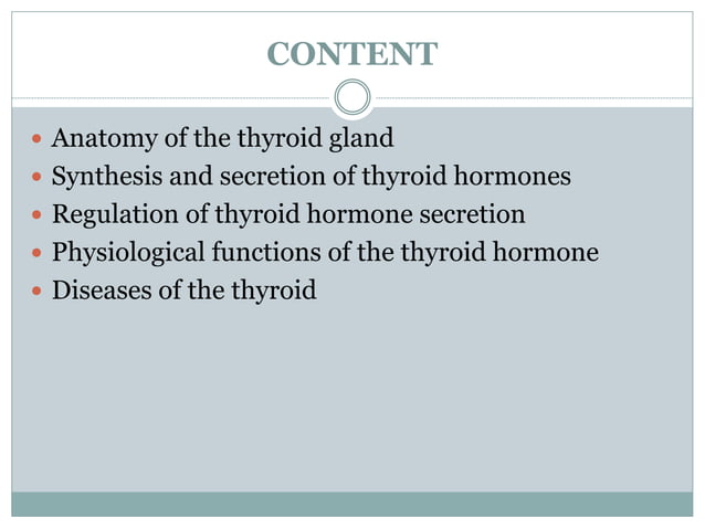 PHYSIOLOGY OF THE THYROID GLAND | PPT