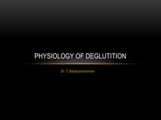 Dr. T. Balasubramanian Physiology of deglutition 
