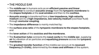 Middle Ear Transfer Function PHYSIOLOGY OF HEARING BY DR. SHRISHTI JAIN | PDF