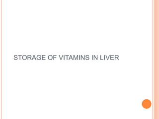 STORAGE OF VITAMINS IN LIVER
 