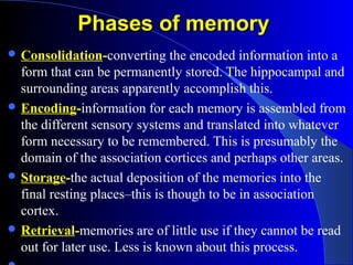 Physiology of memory and learning | PPT