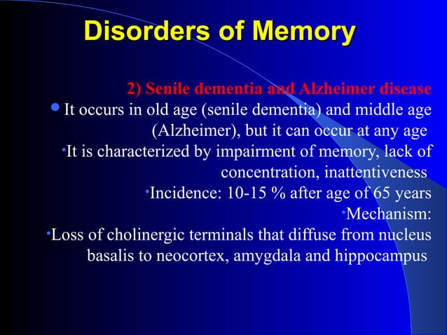 Physiology of memory and learning | PPT