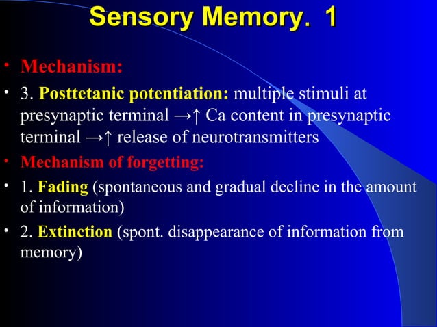 Physiology of memory and learning | PPT