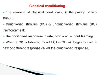 Conditioned Memory Example Physiology of memory & learning. | PPTX