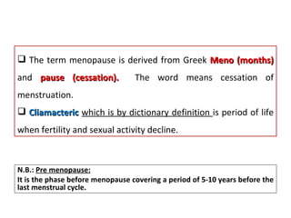 Physiology of Menopause