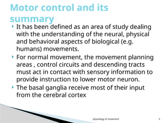 Comprehensive Overview of Human Movement Physiology and Motor Control ...