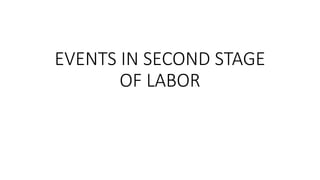 EVENTS IN SECOND STAGE
OF LABOR
 