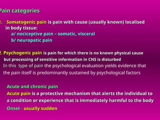 Comprehensive Overview of Pain Pathophysiology and Neuroanatomy | PPT