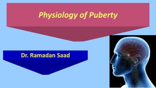 Physiology of Puberty
Dr. Ramadan Saad
 