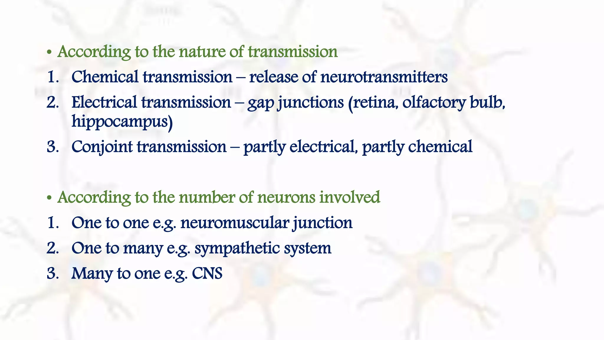 Physiology of Synapse II Synapse types II Functional Elements of ...