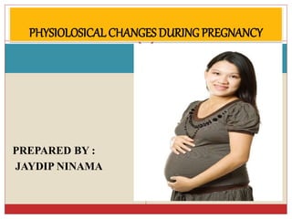 PREPARED BY :
JAYDIP NINAMA
PHYSIOLOSICAL CHANGES DURING PREGNANCY
 