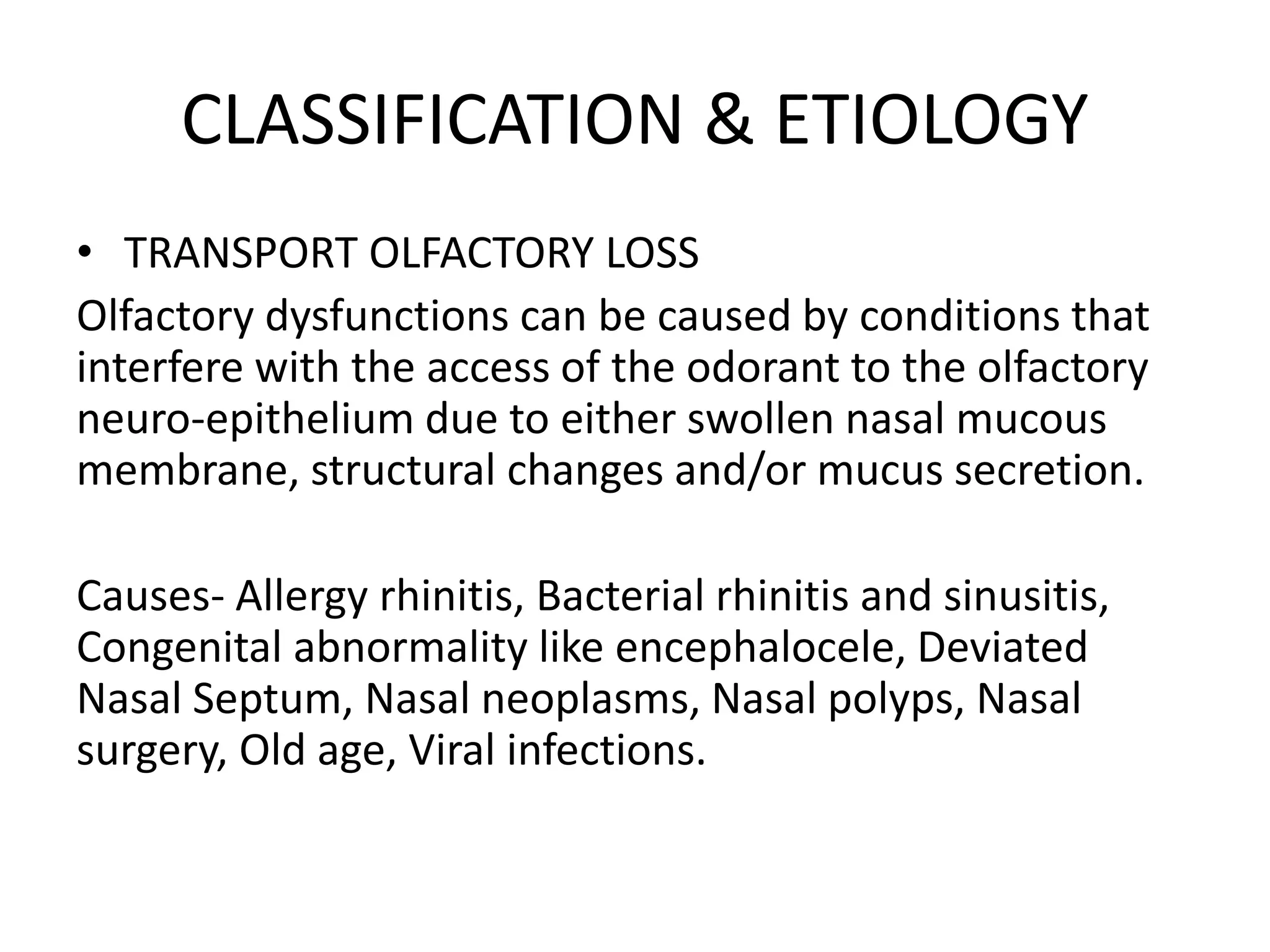 Physioloy of olfaction and olfactory dysfunctions | PPTX