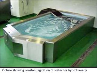 Picture showing constant agitation of water for hydrotherapy
 