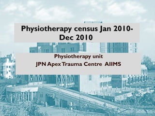 Physiotherapy census Jan 2010-Dec 2010  Physiotherapy unit JPN Apex Trauma Centre  AIIMS 