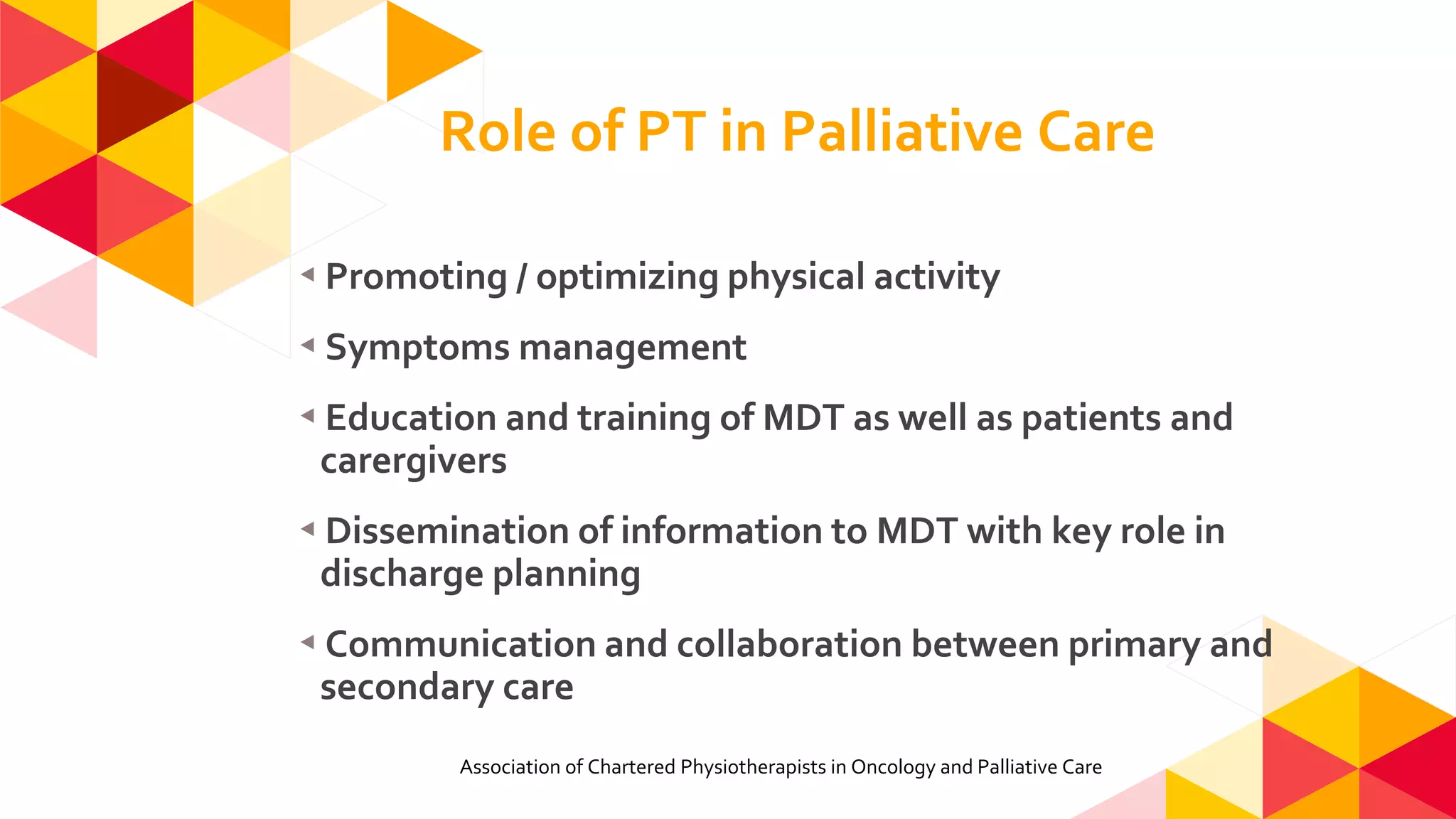 Physiotherapy in palliative care | PDF