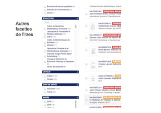 Autres
facettes
de filtres
 