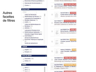 Autres
facettes
de filtres
 