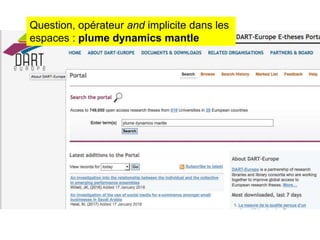 Question, opérateur and implicite dans les
espaces : plume dynamics mantle
 