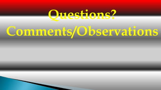 Questions?
Comments/Observations
 