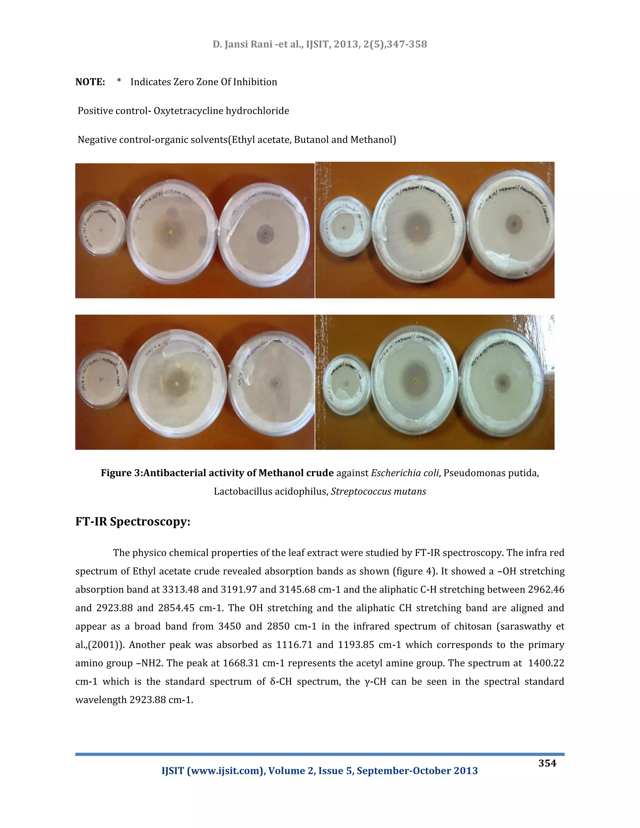 PHYTOCHEMICAL SCREENING AND ANTIMICROBIAL ACTIVITY OF VARIOUS SOLVENT ...