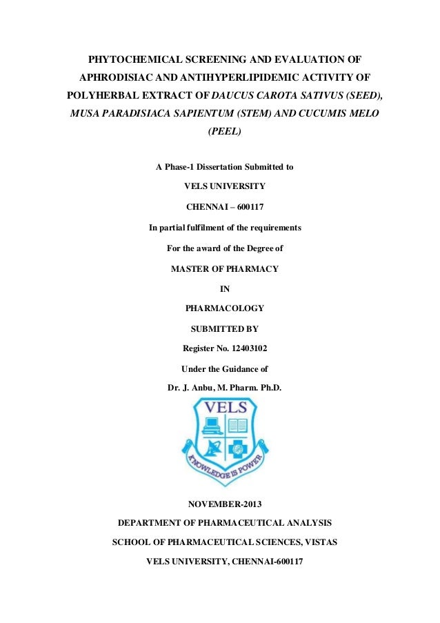 Phd thesis on phytochemistry