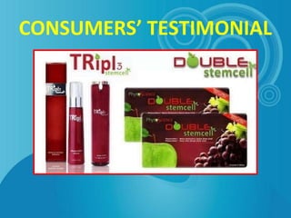 CONSUMERS’ TESTIMONIAL
 