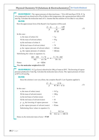 Physical Chemistry VI (Solutions & Electrochemistry) Dr Fateh Eltaboni
25 | P a g e
 