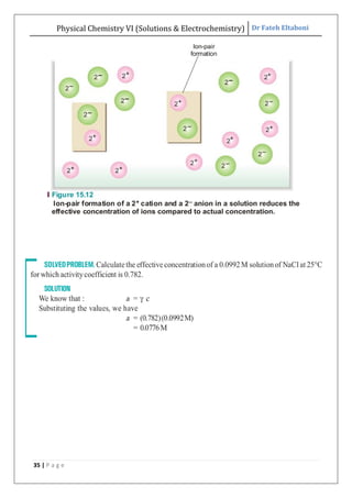 Physical Chemistry VI (Solutions & Electrochemistry) Dr Fateh Eltaboni
35 | P a g e
 