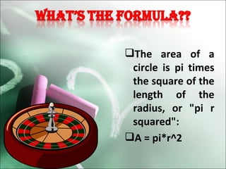 Pi R Squared Example Pi | PPT
