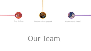 Mohie El-Den El-MaasrawiAnas Al-Abrak Ahmed Ayman El-Falal
Our Team
 