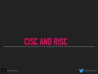 CISC AND RISC
@iAyanPahwa/iayanpahwa
 